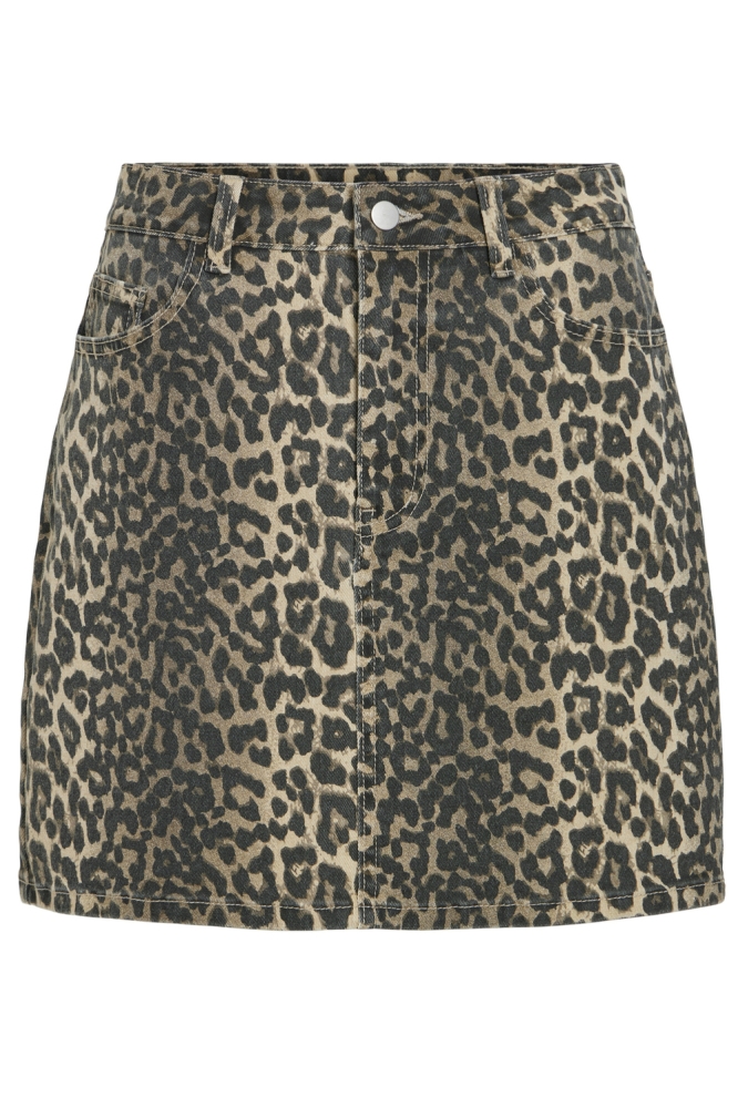 VICHIA LEOPARD SHORT SKIRT 14109540 BIRCH/LEO PRINT